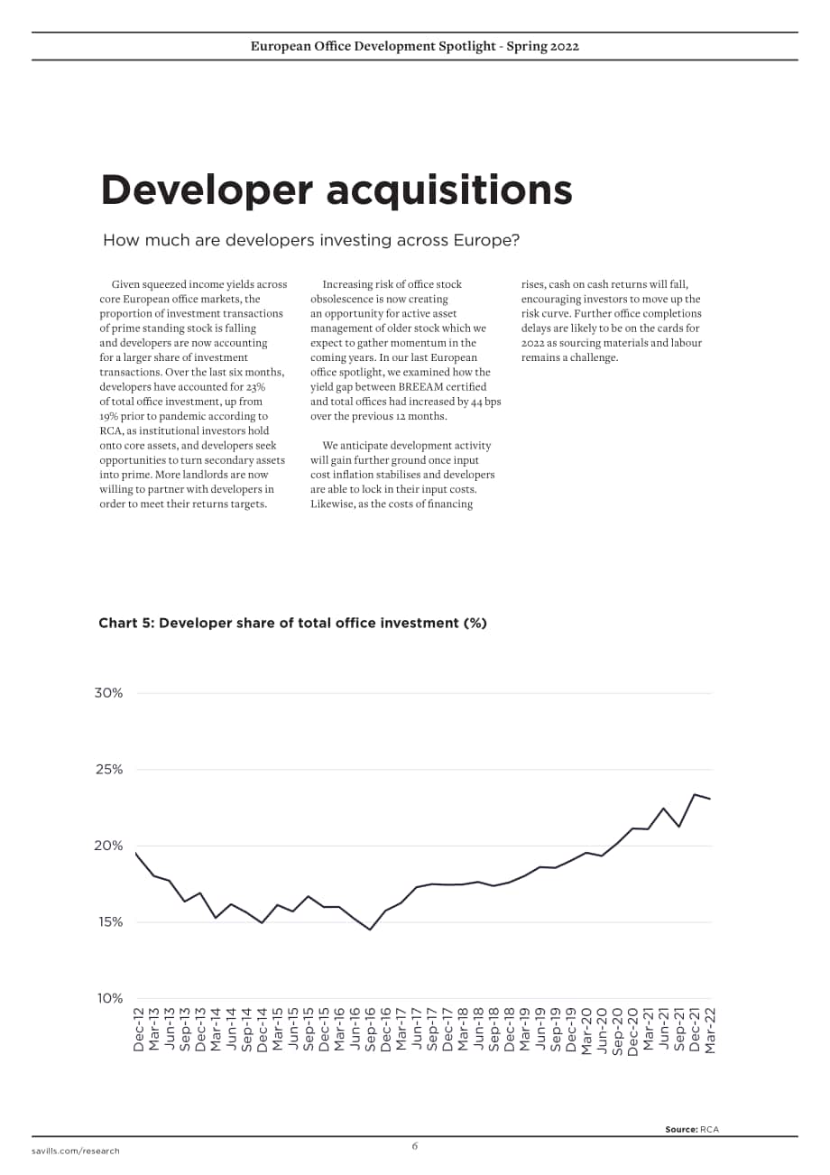 第一太平戴维斯（Savills）：2022年欧洲写字楼市场发展现状春季报告（英文版）（7页）.pdf_第6页