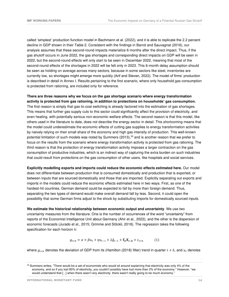 国际货币基金组织（IMF）：俄罗斯天然气供应的不确定性对德国的经济影响（英文版）（31页）.pdf_第14页