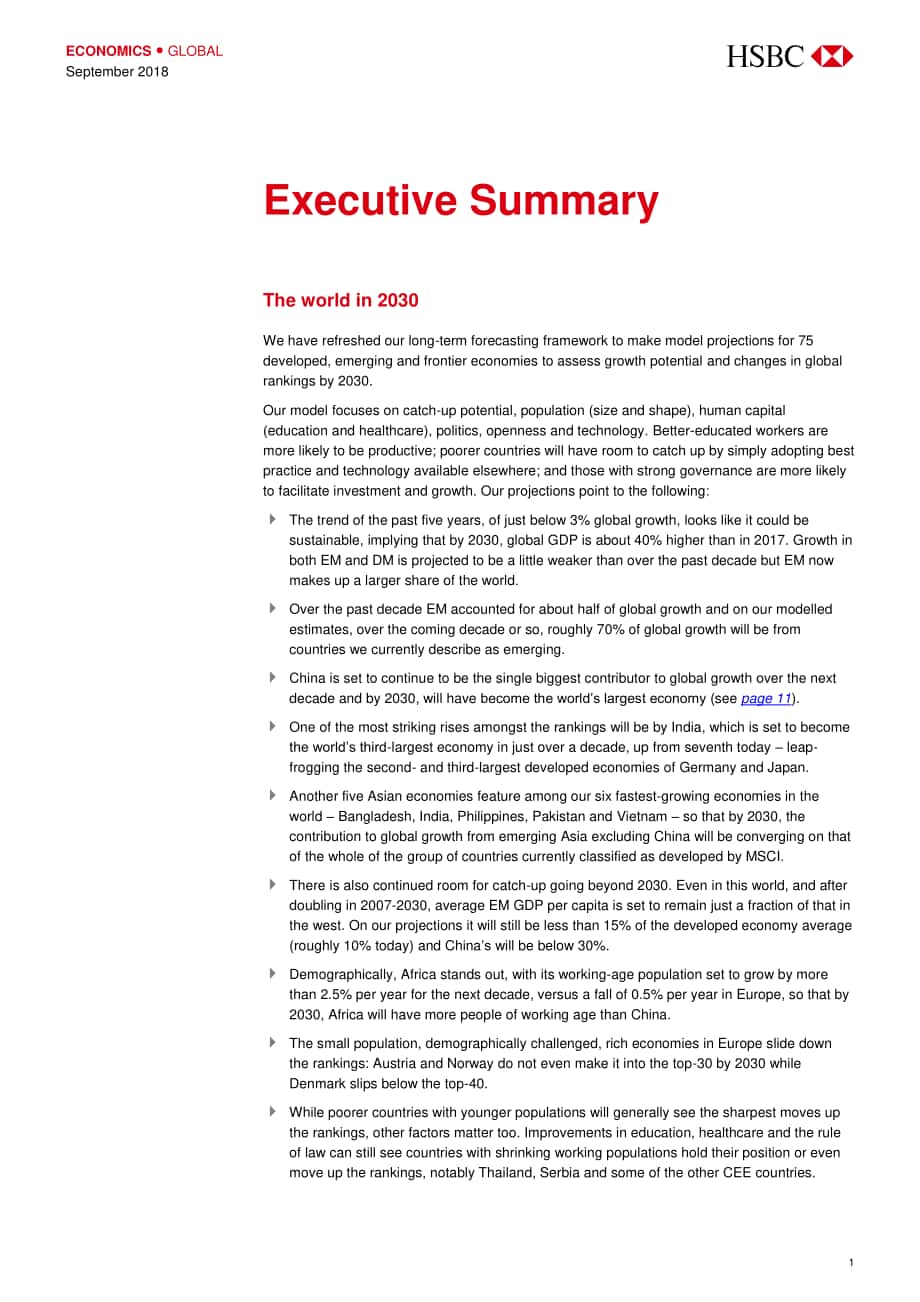 汇丰银行（HSBC）：2030年世界经济展望报告-对75个国家的长期预测（英文版）（46页）.pdf_第2页