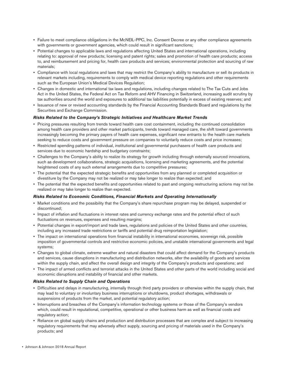 强生Johnson &ampamp Johnson（JNJ）2018年年度报告「NYSE」（英文版）（136页）.pdf_第14页