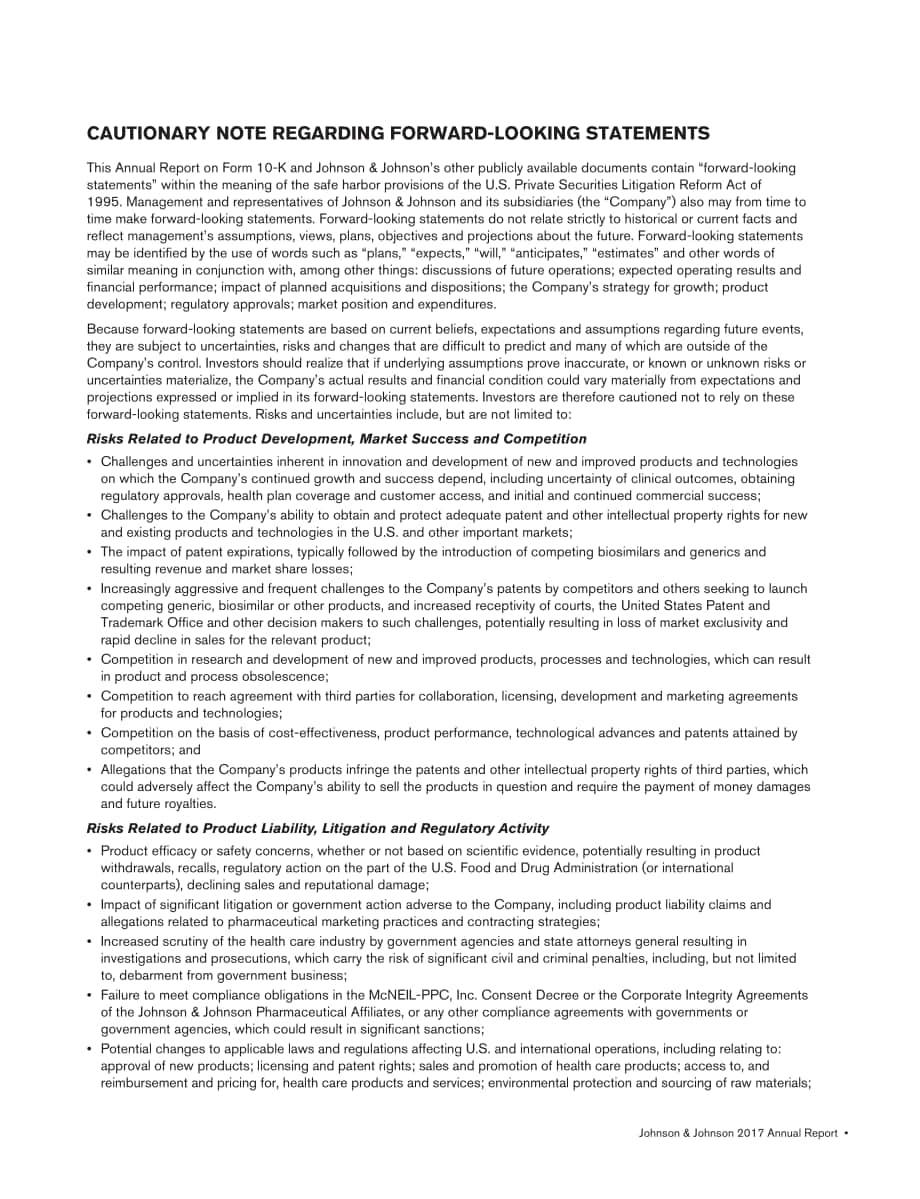 强生Johnson &ampamp Johnson（JNJ）2017年年度报告「NYSE」（英文版）（124页）.pdf_第13页