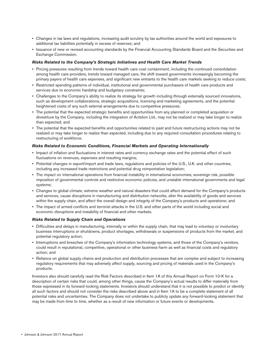 强生Johnson &ampamp Johnson（JNJ）2017年年度报告「NYSE」（英文版）（124页）.pdf_第14页