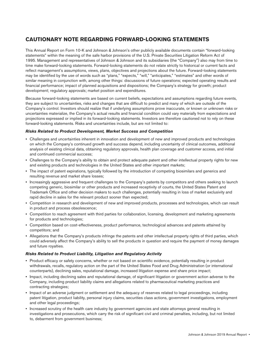 强生Johnson &ampamp Johnson（JNJ）2019年年度报告「NYSE」（英文版）（144页）.pdf_第13页