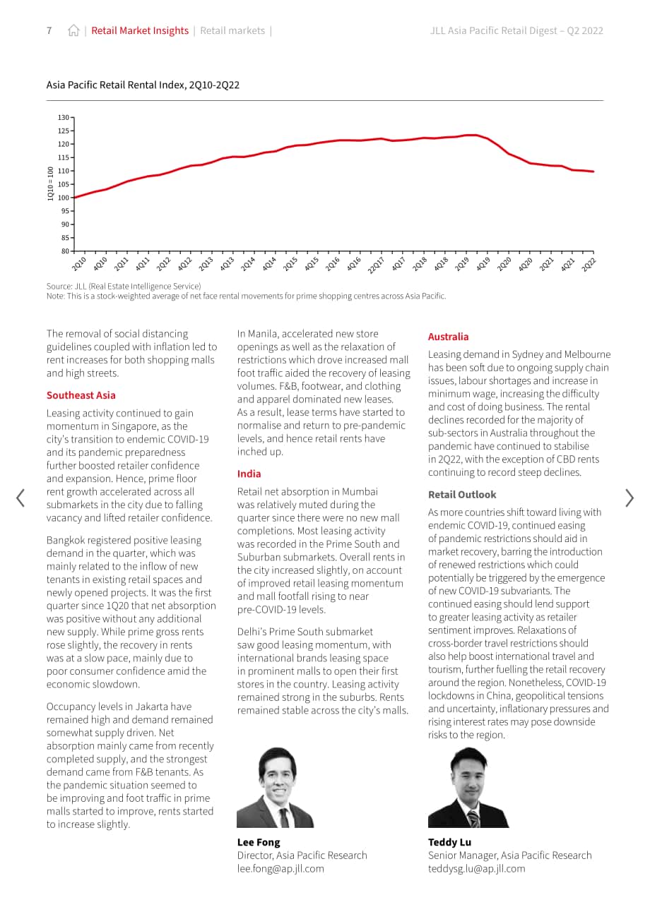 仲量联行（JLL）：2022年第二季度亚太地区零售物业市场洞察报告（英文版）（32页）.pdf_第7页