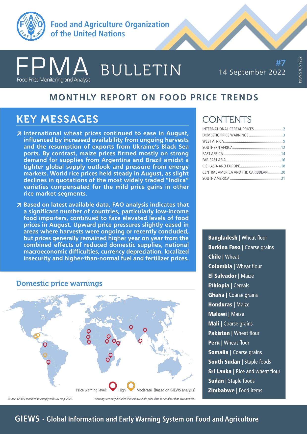 联合国粮农组织（FAO）： 2022年9月全球食品价格趋势报告（英文版）（24页）.pdf_第1页
