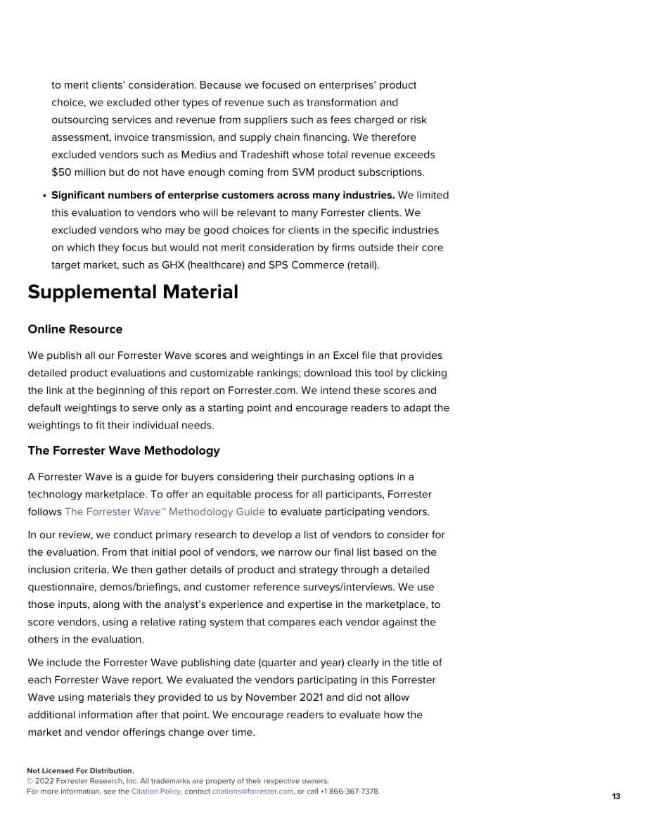 Forrester：Forrester Wave™-2022年第一季度供应商价值管理平台报告（英文版）（15页）.pdf_第13页