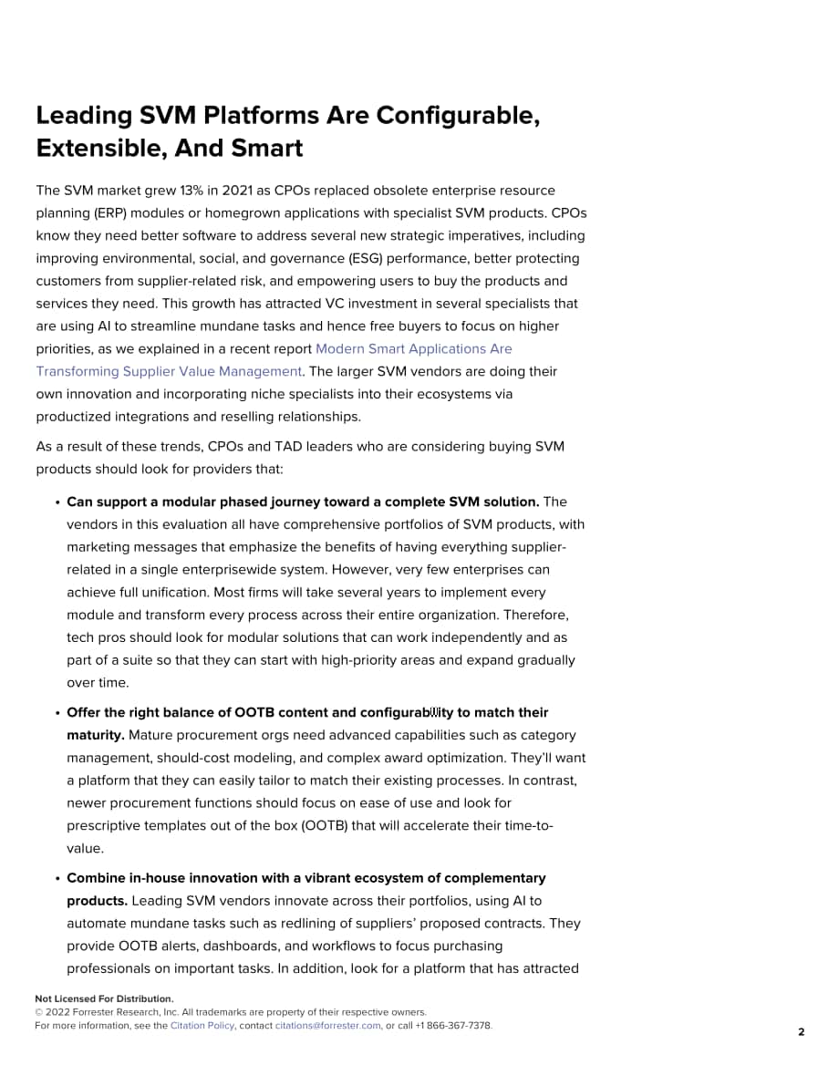Forrester：Forrester Wave™-2022年第一季度供应商价值管理平台报告（英文版）（15页）.pdf_第2页