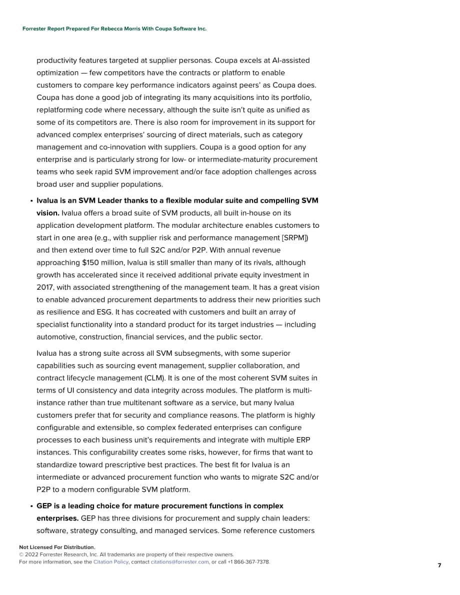 Forrester：Forrester Wave™-2022年第一季度供应商价值管理平台报告（英文版）（15页）.pdf_第7页