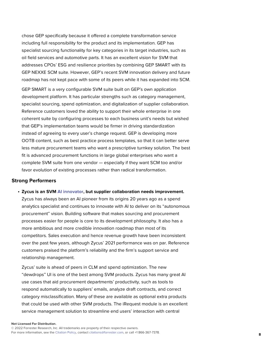 Forrester：Forrester Wave™-2022年第一季度供应商价值管理平台报告（英文版）（15页）.pdf_第8页