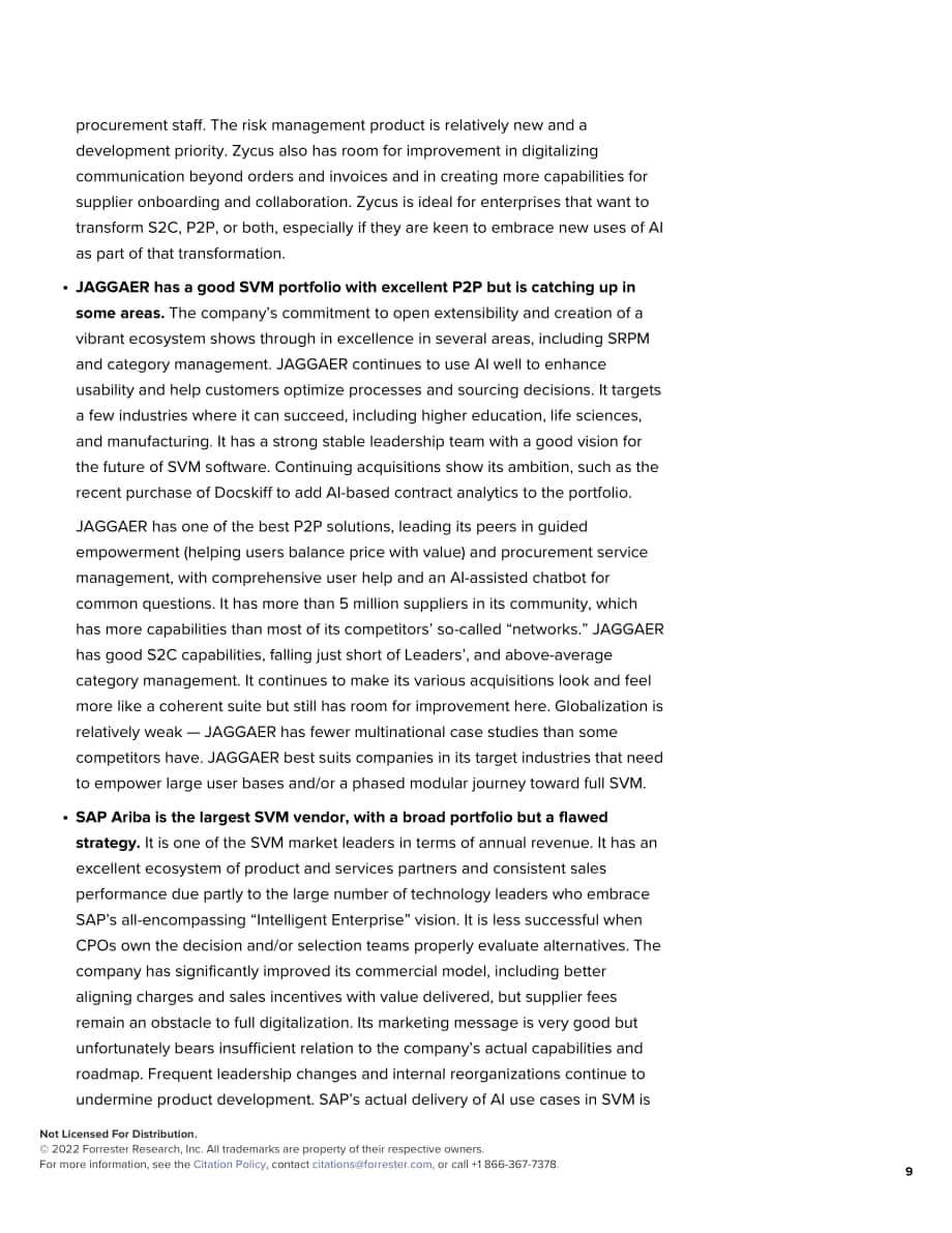 Forrester：Forrester Wave™-2022年第一季度供应商价值管理平台报告（英文版）（15页）.pdf_第9页