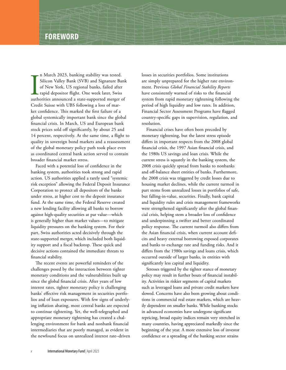 国际货币基金组织（IMF）：2023全球金融稳定报告（4月刊）（英文版）（页）.pdf_第12页