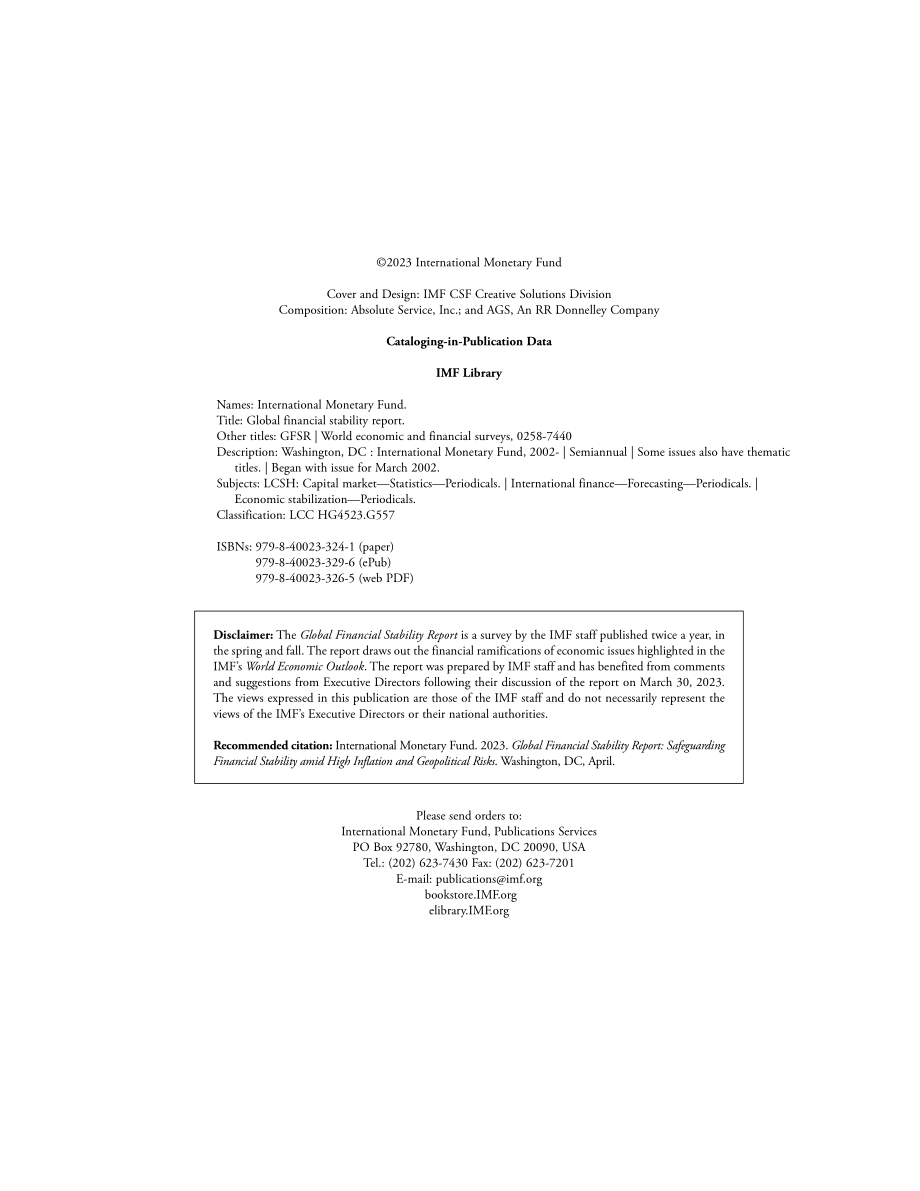 国际货币基金组织（IMF）：2023全球金融稳定报告（4月刊）（英文版）（页）.pdf_第4页