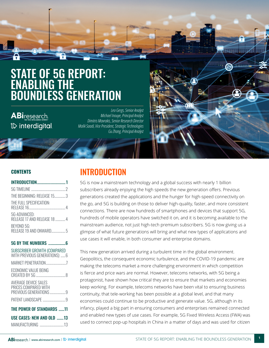 ABI Research：2022年5G现状报告-开启无限新世代（英文版）（26页）.pdf_第1页